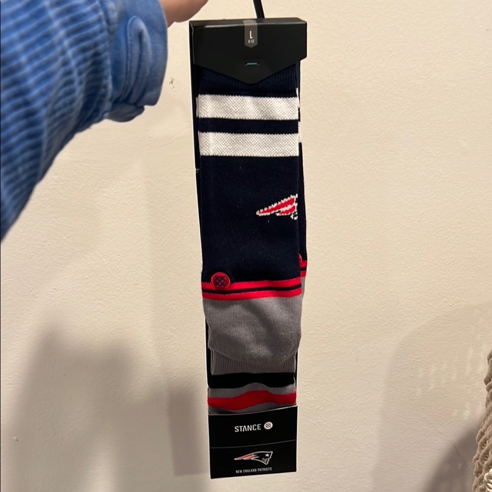 Stance NFL New England Patriots Navy, Gray & Red Crew Socks